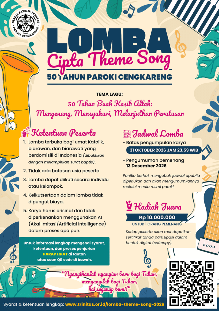 Poster Lomba Cipta Theme Song 50 Tahun Paroki Cengkareng
